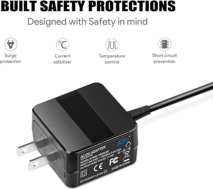 KFD 19V Robotic Vacuum Cleaner Adapter Charger for ECOVACS DEEBOT N79 N79S DN622-DN79,Anker RoboVac 10 T2100,Eufy RoboVac 11 11S 12 15C 30C 35C Pure Clean PUCRC25 Coredy R300 R580 Power Supply Cord