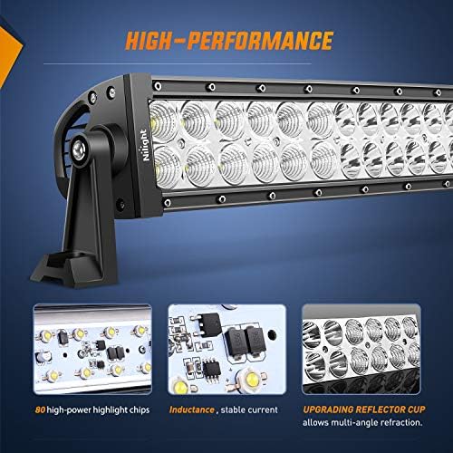Nilight LED Light Bar 42Inch 240W Spot Flood Combo Driving Lamp Roof Bumper Off Road Lights LED Work Light Pods for Trucks Pickup SUV ATV UTV Boat 4x4 Van Camper