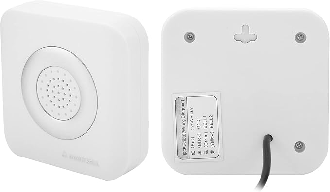 AYNEFY 12V Wired Doorbell,90dB Door Chime Home Access Control System Supporting No Install Battery Door Access Bell Visitors Voice Prompt Doorbell for Home Safety