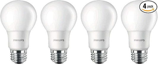 Philips LED Non-Dimmable A19 Frosted Light Bulb: 800-Lumen, 5000-Kelvin, 9-Watt (60-Watt Equivalent), E26 Base, Daylight, 4-Pack