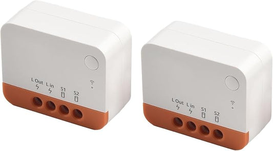 for Zigbee 3.0 Two-Way Relay Smart Switch Module No Neutral Wire Required APP and Voice Control for ZBMINI-L2 for Stair Lights and Scene Automation Supports External Rocker (2PCS)