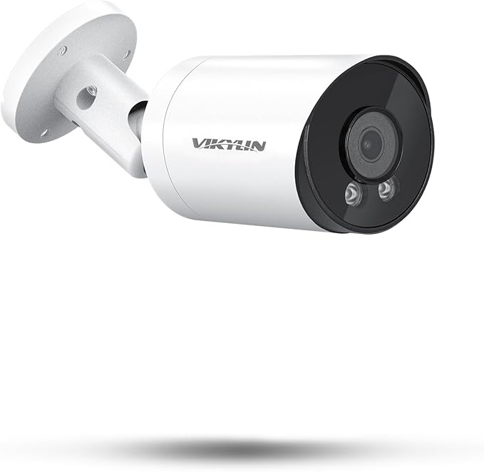 VIKYLIN 5MP Bullet PoE IP Camera Outdoor, 5MP Bullet Security Camera with Human Vehicle Detection, 2.8mm Lens, 98ft IR Night Vision, Built-in Mic, MicroSD 256GB,WDR, IP67, Blue Iris, NDAA Compliant
