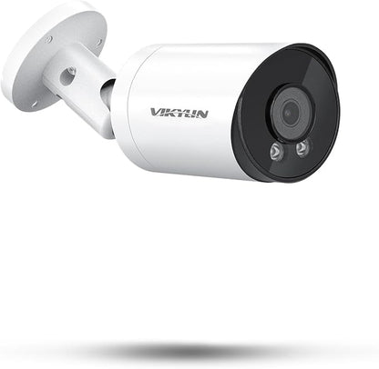 VIKYLIN 5MP Bullet PoE IP Camera Outdoor, 5MP Bullet Security Camera with Human Vehicle Detection, 2.8mm Lens, 98ft IR Night Vision, Built-in Mic, MicroSD 256GB,WDR, IP67, Blue Iris, NDAA Compliant