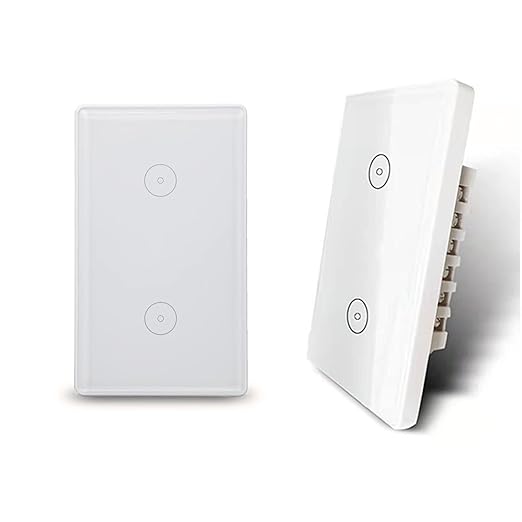 Dimmer Switches for Smart Light Touch Swith 2.4GHz Zigbee 2 Way White Tuya Easy to Install, Us Standard Electrical Light Switch (White 2 Way)