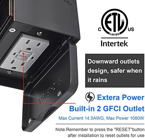 Porch Lights with GFCI Outlet,Dusk to Dawn Motion Sensor Outdoor Lights