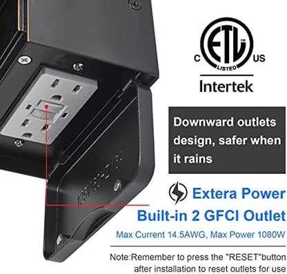 Porch Lights with GFCI Outlet,Dusk to Dawn Motion Sensor Outdoor Lights