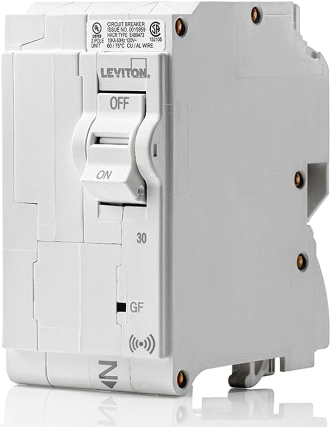 Leviton 30A Plug-On Smart GFPE Breaker, LB230-ES, White