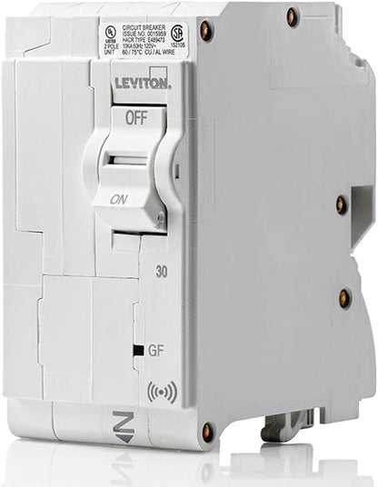 Leviton 30A Plug-On Smart GFPE Breaker, LB230-ES, White