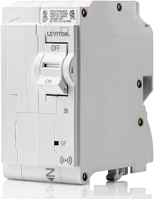 Leviton 30A Plug-On Smart GFPE Breaker, LB230-ES, White