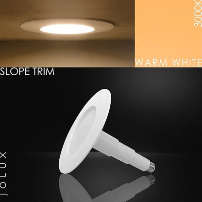 Jolux 12-Pack 5/6" LED Can Lights Retrofit Recessed Lighting,12W=60W,3000K WarmWhite,800 Lumens,Dimmable Can Lights,ETL,Damp Rated,Simple Installation Adjustable Retrofit Downlight,Bevel Trim
