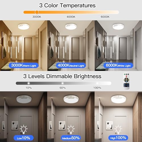Homelist 3 Color Temperature Rechargeable Motion Sensor Ceiling Light