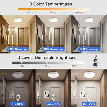 Homelist 3 Color Temperature Rechargeable Motion Sensor Ceiling Light