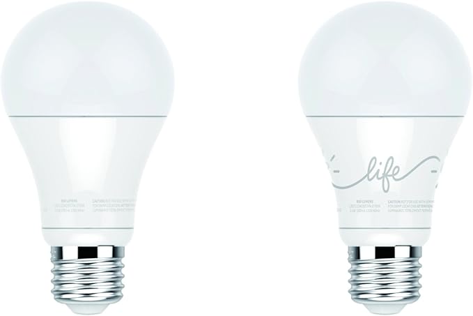 C by GE A19 C-Life Smart LED Light Bulb by GE Lighting, 2-Pack, Works with Alexa