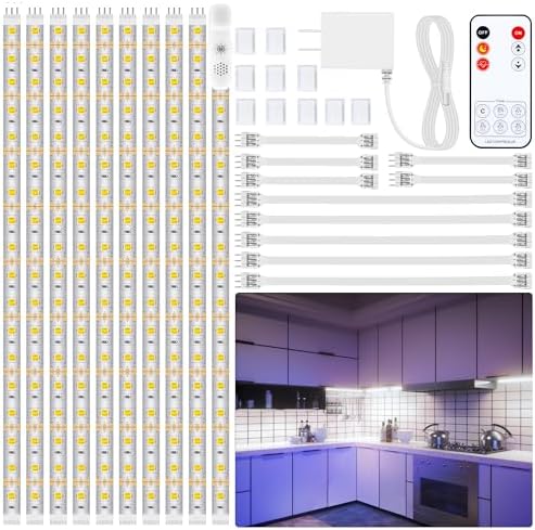 LAFULIT 10 PCS 20in Under Cabinet Lighting Kit, 6000K