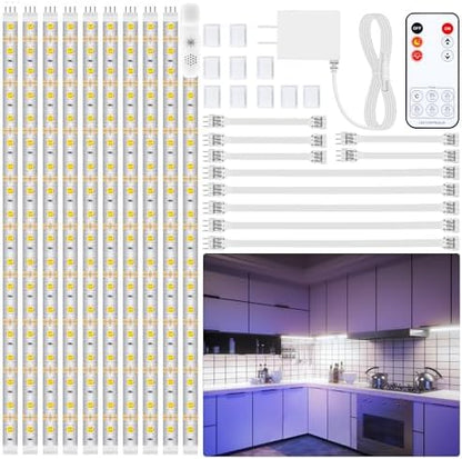 LAFULIT 10 PCS 20in Under Cabinet Lighting Kit, 6000K