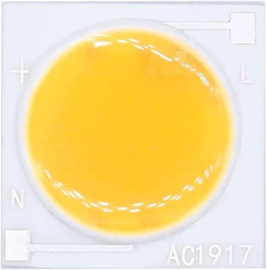 1pcs LED COB Ceramic Chip AC 220V 12W 15W 20W 30W 50W Smart IC Lighting Led DIY Beads for Led Buld Spotlight Warm and Cold White(Warm White,12W 1919mm 220V)