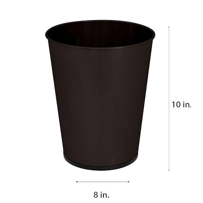 Bath Bliss 5 Liter Small Wastebasket | Round Open Top | Trash Can | Bathroom | Bedroom | Kitchen | Office | Dorm | Disposal Waste Bin | Garbage | Metal | Oil Rubbed Bronze