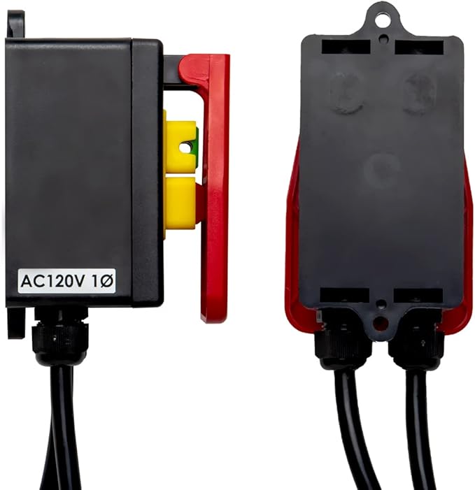 POWERTEC 120V Single Phase On/Off Magnetic Paddle Switch, 9 Amps w/ 5.5 Ft Standard Cords, Knee Paddle for Power Tools, Fits Table Saw, Router Table, Drill Press, Bench Saw, Bandsaw (71755)