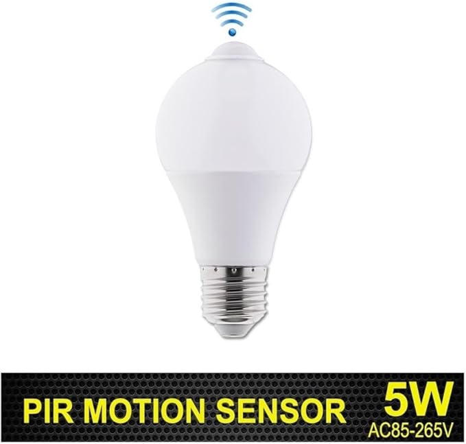 YSJX Lights, Pack of 2, LED PIR Motion Sensor Bulb E27 AC85-265V 5W/7W Auto Smart PIR Infrared Body Lamp, Household Bulbs(5W)