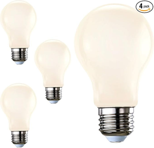 Diodesy- A19 LED Smart WiFi Light Bulbs Works with Alexa and Google Home No Hub Required Tunable Milky White Color 2200K-6500K 5.5W (40W Equivalent) 500 Lumens E26 Medium Base Wet Rated Pack of 4