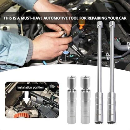14mm+16mm Extend Spark Plug Socket Compatible with BMW Nissan More Car
