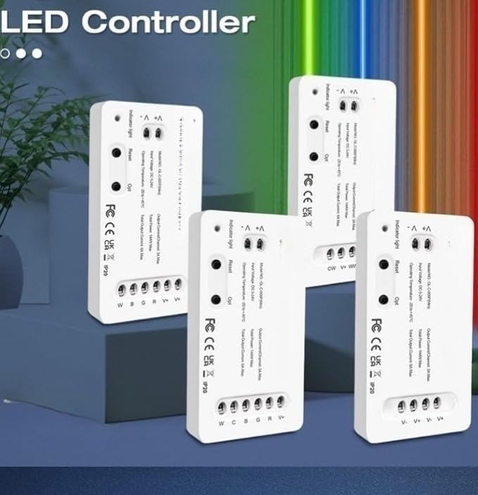 LED Strip Controller for ZigBee 3.0, RGB+CCT & Dimmer Support, PW-M App Control for 12V/24V/36V/48V/54V Strips