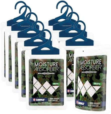 Zarpax Moisture Absorbers for Gun Safe 7.5 oz/212g - Dehumidifier Prevents Corrosion - Protects Gear - Desiccant Removes Excess Moisture - Set of 10
