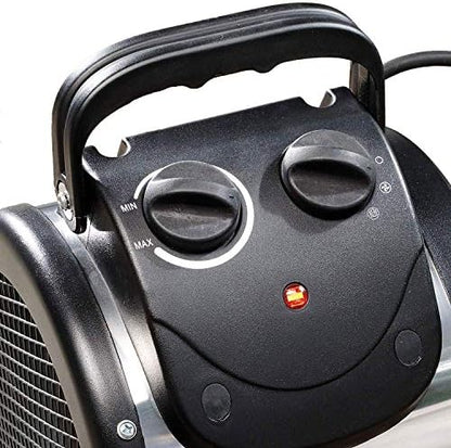 BioGreen Electric Greenhouse Heater & Fan with Digital Thermostat PALMA | 1500 Watts, 5100 BTU/hr | 5800 ft³/h Air Circulation -58 to 210.2°F | Stainless Steel | Spraywater Proof
