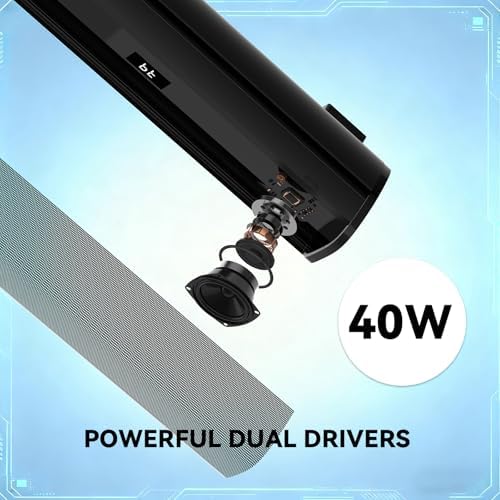 HDMI Sound Bar Smart TV, Home Theater Surround Sound Bars, TV Speakers Sounds Bar Bluetooth HDMI AUX OPT COAX USB Home Audio Surrounds Sounds System For PC Projector Game Movie/Music/News, Black
