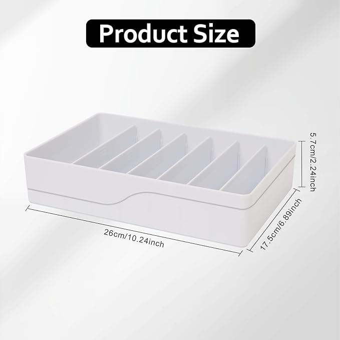 Cable Organizer Storage Box with 7 Wire Ties,Power Cord Organizer with 7 Compartments for Office,Home,Desk Accessories Storage Stationery Supplies (Large Size)