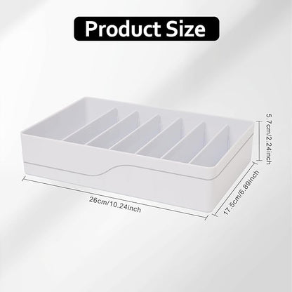 Cable Organizer Storage Box with 7 Wire Ties,Power Cord Organizer with 7 Compartments for Office,Home,Desk Accessories Storage Stationery Supplies (Large Size)