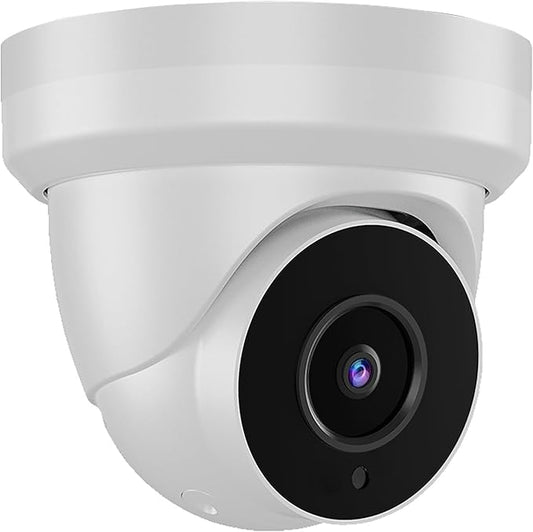 5MP Security Camera 4-in-1 TVI/CVI/AHD/CVBS 960H Analog CCTV Camera Security Dome Outdoor, 2.8mm Lens, 105° Wide Angle, 98ft Night Vision, IP66 Waterproof, Aluminum Metal Housing (White)