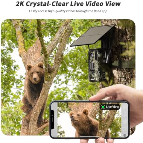 SEHMUA Trail Camera, 2K HD Live Streaming Game Camera AI Animal Detection