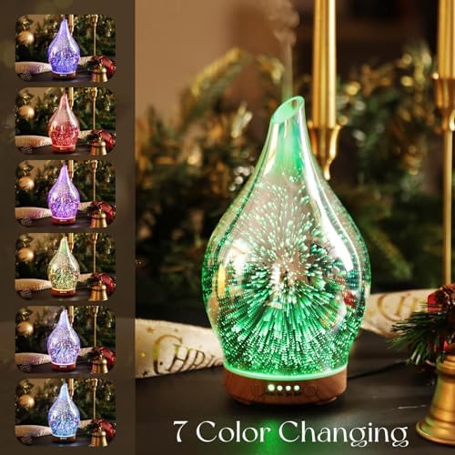 Porseme Essential Oil Diffuser 150ml Handmade Glass Diffuser 6H Runtime