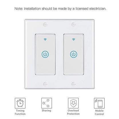 Zigbee Paddle Touch Smart Switch, Compatible with Alexa, Google Home, Hubitat, and HA, Neutral Wire Required (2)