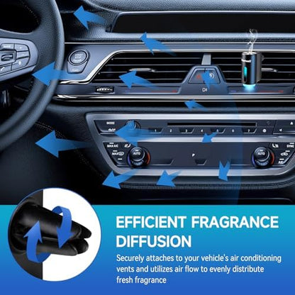 Featwell Car Air Freshener, Air Freshener Diffuser Three Adjustable Modes, Aromatherapy Machine Rechargeable (Black)