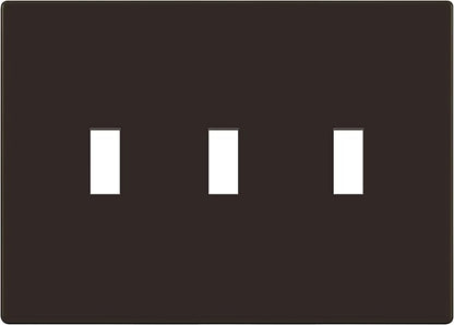 ENERLITES Screwless Triple Toggle Switch Wall Plate, Child Safe Light Switch Cover, Standard Size 3-Gang 4.68" x 6.53", Unbreakable Polycarbonate Thermoplastic, UL Listed, SI8813-BR, Glossy, Brown