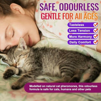 Petstoral Cat Calming Pheromone Diffuser 2 Diffusers & 6 Refills, Smart Cat Calming Diffuser with 4/8/12/24-Hour Timer, Daily Auto-On, Helps Reduce Anxiety, Spraying & Scratching