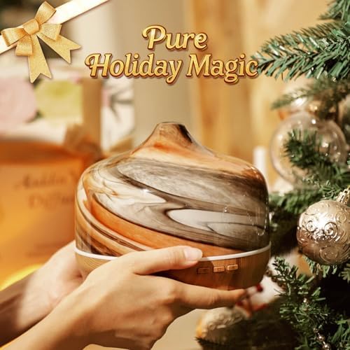 Porseme 500ml Glass Essential Oil Diffuser Aromatherapy Ultrasonic Cool Mist Humidifier 15-21 Running Hours Waterless Auto-Off Air Diffusers for Sleeping Yoga Working Spa(Deep Desert)