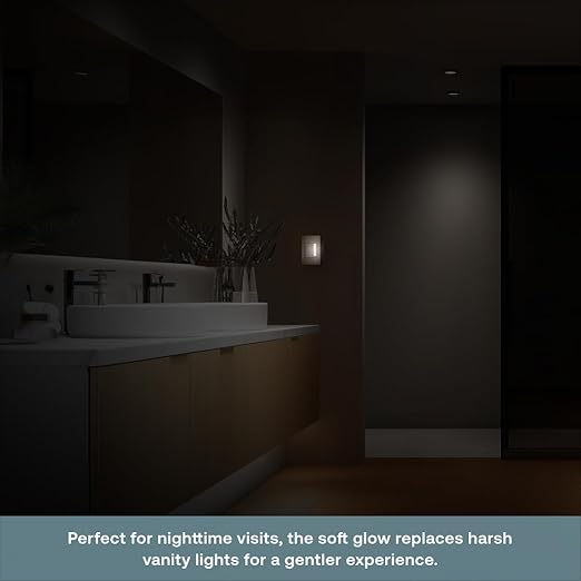 Simple Nightlight Switch by Deako, Warm-White LED Light, Automatic On/Off Sensor, Single Pole, Neutral Wire Required, White