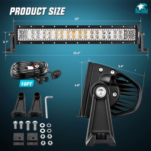 Nilight LED Light Bar 22" 120W RGB Halo Strip for Truck Pickup SUV