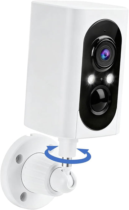 Security Cameras Wireless Outdoor 355° Pan Rotating 2K Color Night Vision Cameras for Home Security WiFi Battery Outdoor Camera Motion Detection 2-Way Talk IP65 Spotlight Siren SD/Cloud Storage