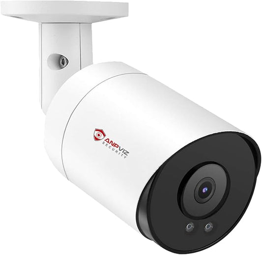 Anpviz 5MP Bullet POE IP Camera, 2.8mm Lens Security PoE IP Camera for Outdoor Indoor, Built in Mic, Human & Motion Detection, 100ft IR Night Vision, Up to 512GB MicroSD Slot, IPC-B850WD-S(U Series)