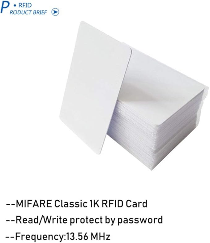 Meikuler 13.56MHz MIFARE Classic 1K, RFID Smart Card / M1 Card, ISO14443A Printable Blank RFID PVC Cards for Access Control, Hotel Key cads, etc (200)