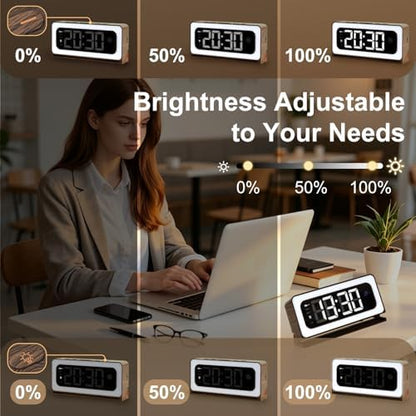 Alarm Clock Camera, Wood Grain,5G & 2.4GHz WiFi Nanny Cam Wireless Indoor Camera,2K Security Camera for Home Baby Pet Monitor, Human Motion Detection Alerts, Color Night Vision