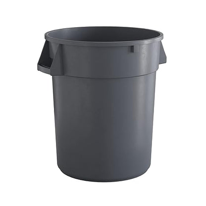 32 Gallon Gray Round Commercial Trash Can, Heavy-Duty Food Grade NSF Certified, Perfect for Restaurant, Office, School, Garage, Backyard, Workshop, Warehouse