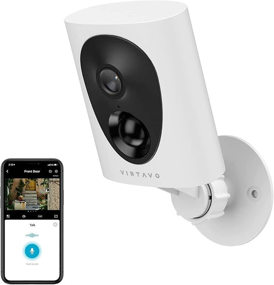 virtavo Security Cameras Wireless Outdoor, Battery Powered Starlight Color Night Vision Weatherproof, Surveillance WiFi Home Camera Outside, AI Motion Detection, Compatible with Alexa