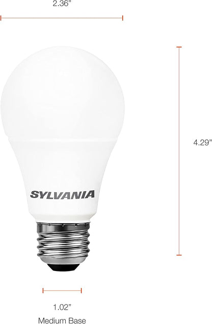 Sylvania LED A19 Light Bulb, 100W = 14W, Non-Dimmable, Frosted Finish, 1500 Lumens, 2700K, Soft White - 4 Pack (78101)