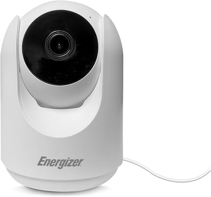 Energizer Smart 2K Indoor Pan & Tilt Wired Camera, Motion Tracking, Two-Way Audio, Night Vision, Instant Notifications, Recording, App, Hub-Free Wi-Fi Connection, Compatible with Alexa & Google Home