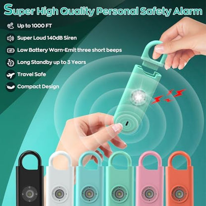 Fauxomor 140dB Personal Safety Alarm for Women 3pack Self Defense Keychain